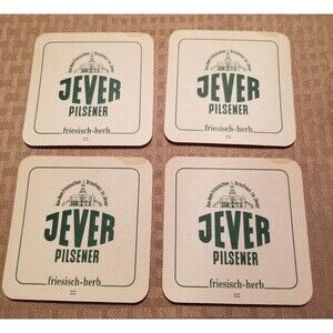Vintage JEVER Pilsner friesisch-herb! Beer Mat  set of 4